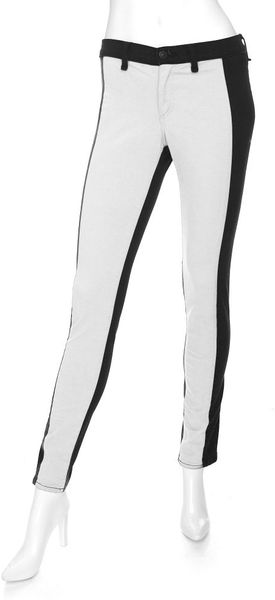 Rag & Bone Midrise Split Seam Skinny Whiteblack - Lyst
