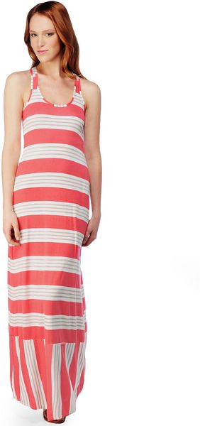  Palm Stripe Maxi Dress 