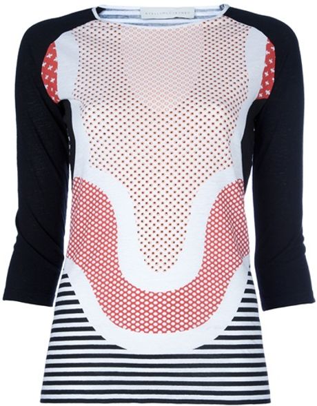 Stella Mccartney 34 Length Tshirt in Multicolor (black) - Lyst