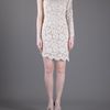 Stella Mccartney Asymmetric Lace Dress in Beige (nude) - Lyst