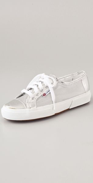 Superga Mesh Metallic Netu Sneakers in Silver - Lyst