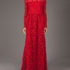 Valentino Crochet Maxi Dress in Red - Lyst