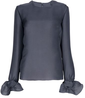Yves Saint Laurent Ruffle Cuff Top - Lyst