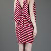 Yves Saint Laurent Striped Dress in Red - Lyst