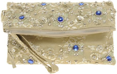 Asos Asos Jewel Lace Clutch in Beige (nude) - Lyst