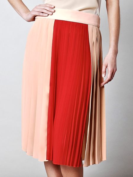 Chloé Pleated Silk Chiffon Skirt in Beige (nude) - Lyst