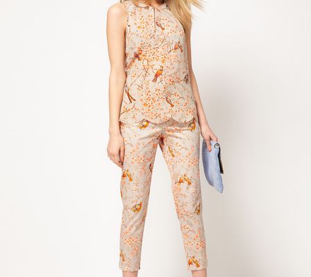 Oasis Oasis Bird Print Trouser Oasis Oasis Bird Print Trouser