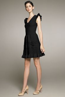 RED Valentino Vneck Crochet Dress with Bow - Lyst