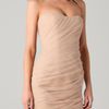 Reem Acra Diagonal Tulle Mini Dress in Beige (nude) - Lyst
