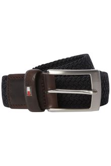Tommy Hilfiger Woven Belt with Leather Trim - Lyst