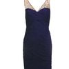 Adrianna Papell Stretch Tulle Necklace Cocktail Dress in Blue (ink) - Lyst