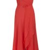 Almost Famous Chiffon Wrap Maxi in Red (coral) - Lyst