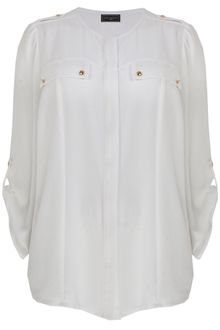 Ann Harvey Ivory Collarless Utility Blouse - Lyst