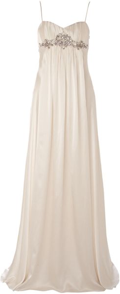 Anoushka G Barbara Satin Empire Line Dress - Lyst