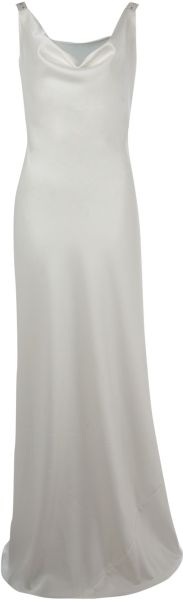 Anoushka G Grace Low Back Dress in Gray (ivory) - Lyst