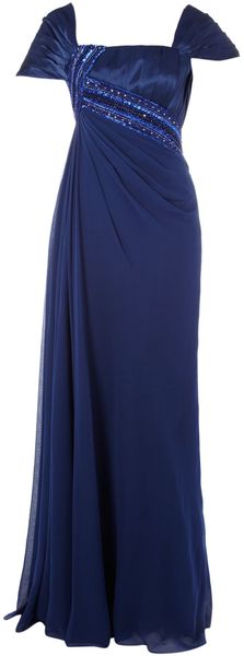 Anoushka G Matilda Fan Sleeve Beaded Bust Dress - Lyst