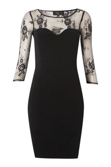 Ax Paris Ax Paris 34 Sleeve Lace Dress - Lyst