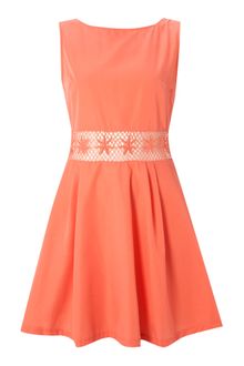 Ax Paris Ax Paris Crochet Detail Skater Dress - Lyst