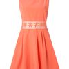 Ax Paris Ax Paris Crochet Detail Skater Dress in Pink (coral) - Lyst