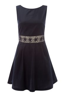 Ax Paris Ax Paris Crochet Detail Skater Dress - Lyst
