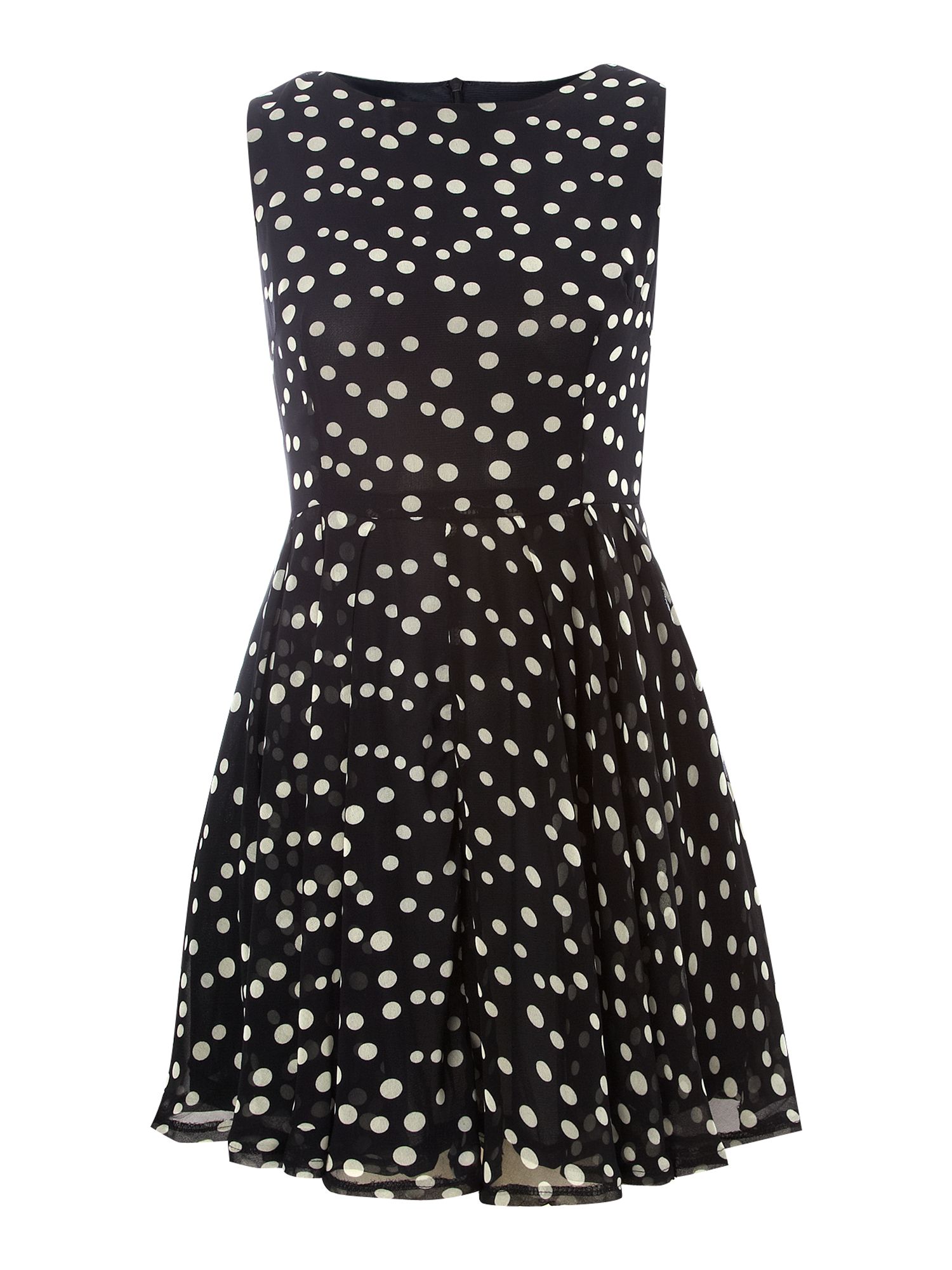 Ax Paris Polka Dot Skater Dress In Blue Navy Lyst 1665