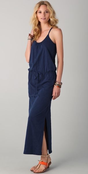 C&c California Slubbed Jersey Maxi Dress in Blue (navy) - Lyst