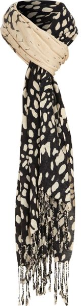 Cc Leopard Print Scarf in Gray (multi-coloured) - Lyst