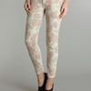Current/elliott Mid Rise Skinny Stiletto Rose Print Jean in Pink (rose) - Lyst