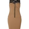 Cutie Cutie Lace Detail Dress in Brown - Lyst