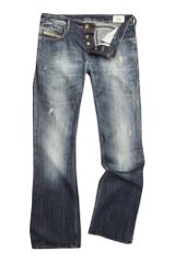 Diesel Zathan 8b9 Blue Wash Bootcut Jeans