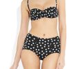 Dolce & Gabbana Polkadot Print Underwired Bandeau Bikini Top in Black - Lyst