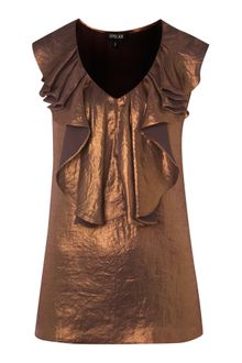 Episode Metallic Ruffled Top - Lyst