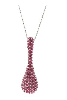 Gemini Fuchsia Drop Pendant with Swarovski Crystals - Lyst