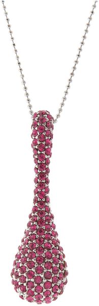 Gemini Fuchsia Drop Pendant with Swarovski Crystals in Pink (fuchsia) - Lyst