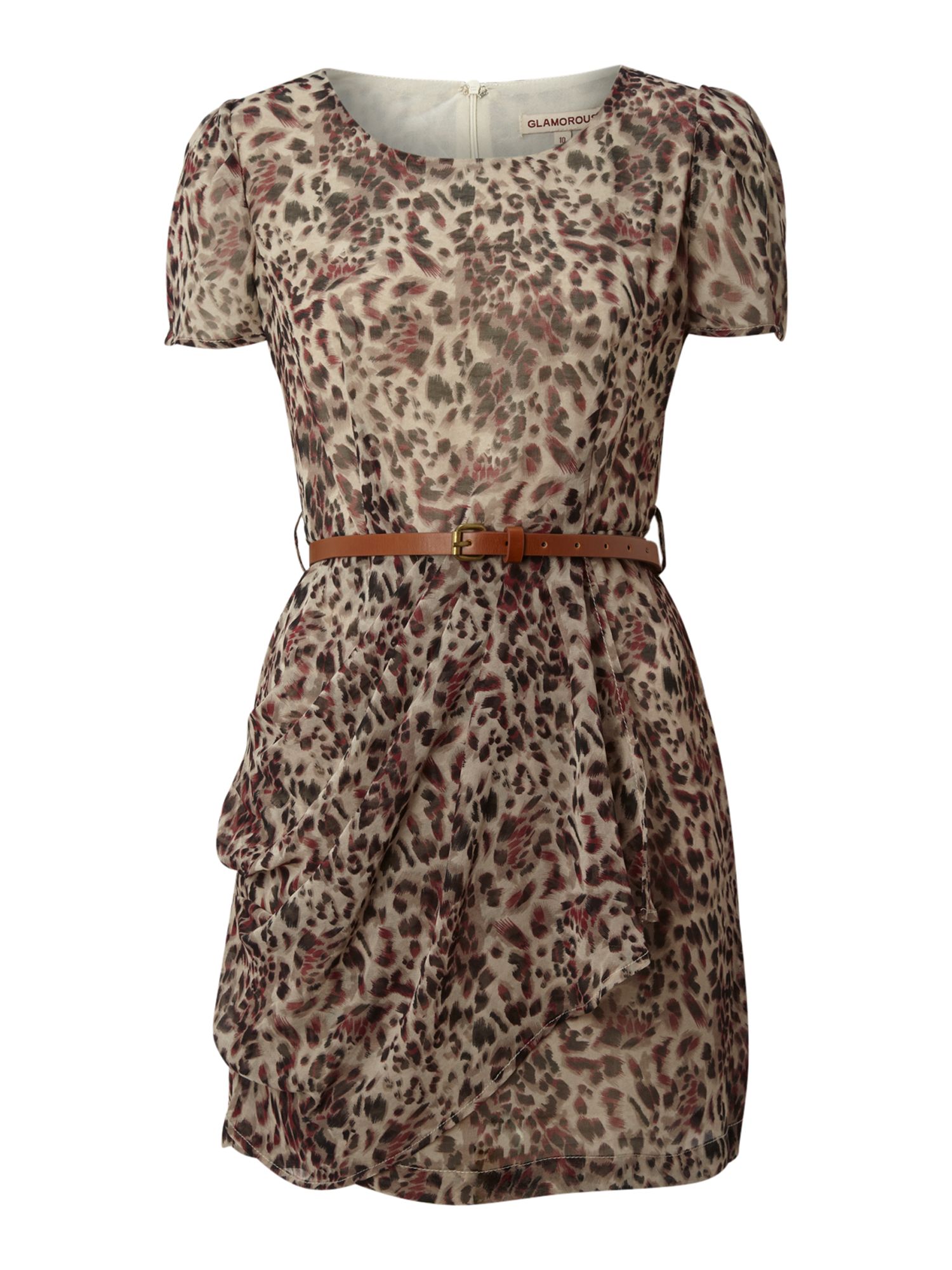 short sleeve leopard print dress