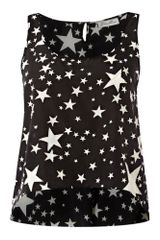 Gracieve Cropped Beaded Star Print Top
