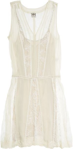Haute Hippie Silkgeorgette and Lace Dress - Lyst
