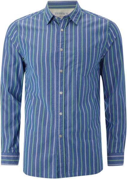 Howick Boston Stripe Shirt in Blue for Men (green) - Lyst