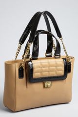 Jimmy Choo Nude Leather Camille Quilted Pocket Tote