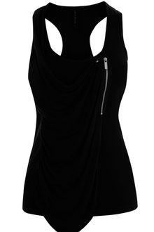 Karen Millen Draped Jersey Zip Vest - Lyst