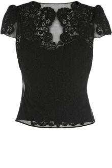 Karen Millen Heavy Cotton Lace Top - Lyst