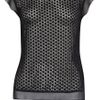 Karen Millen Woven Broderie Tshirt in Black - Lyst