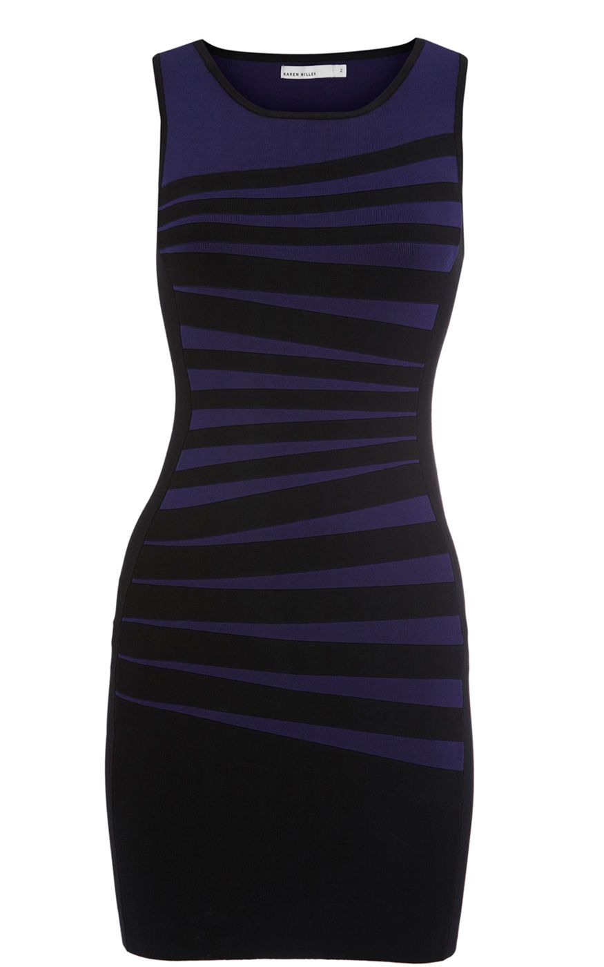 Karen Millen Bodycon Knit Dress in Black (blue) Lyst