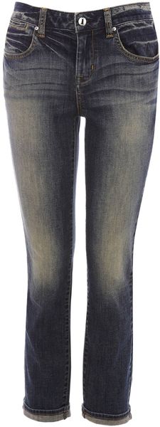 Karen Millen Turn Up Jean in Blue - Lyst