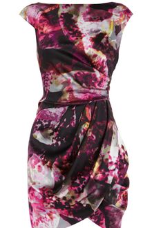 Karen Millen Modern Smudged Print Silk Dress - Lyst