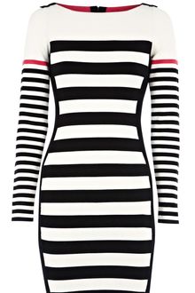 Karen Millen Block Stripe Knit Dress - Lyst
