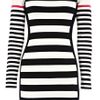 Karen Millen Block Stripe Knit Dress in Black (white) - Lyst