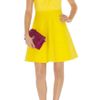 Karen Millen Minimal Cotton Tailored Dress in Yellow - Lyst
