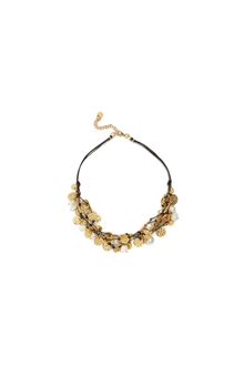 Kate Benjamin Leather and Pearl 22ct Gold Plated Necklace - Lyst