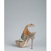 L.a.m.b. Taupe Leather Paillette Detail Keita Platform Sandals in Gold (taupe) - Lyst